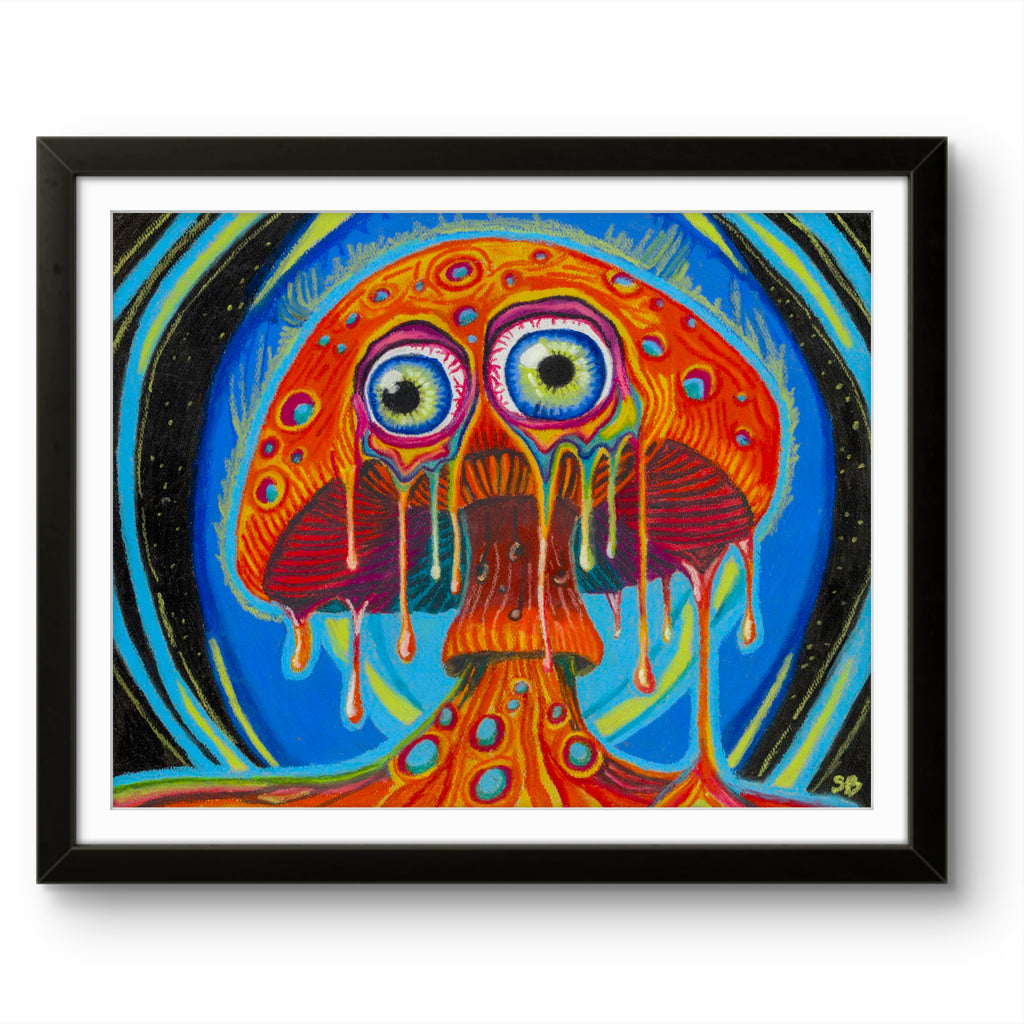 Trippy Drippy Shroom | Original 11x14" oil pastel