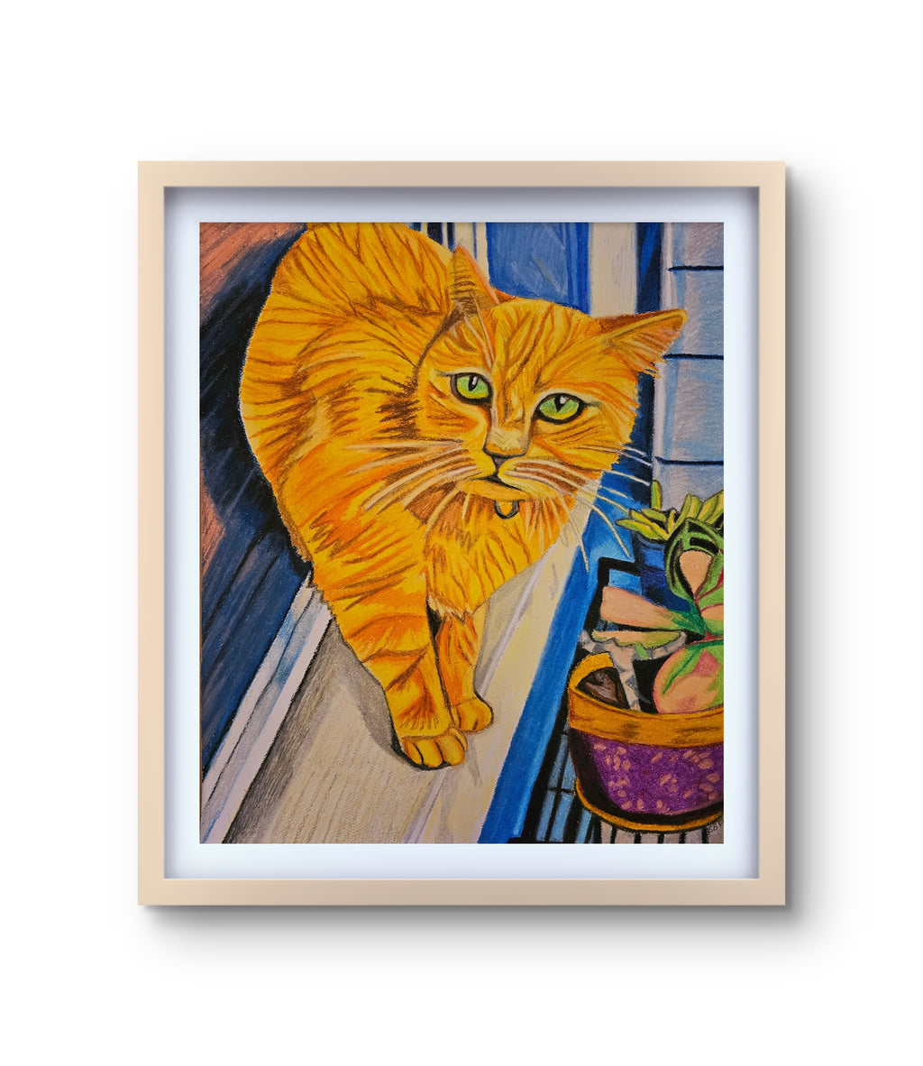 Flash, My Quiet Flame | Original 11x14" Oil Pastel Painting