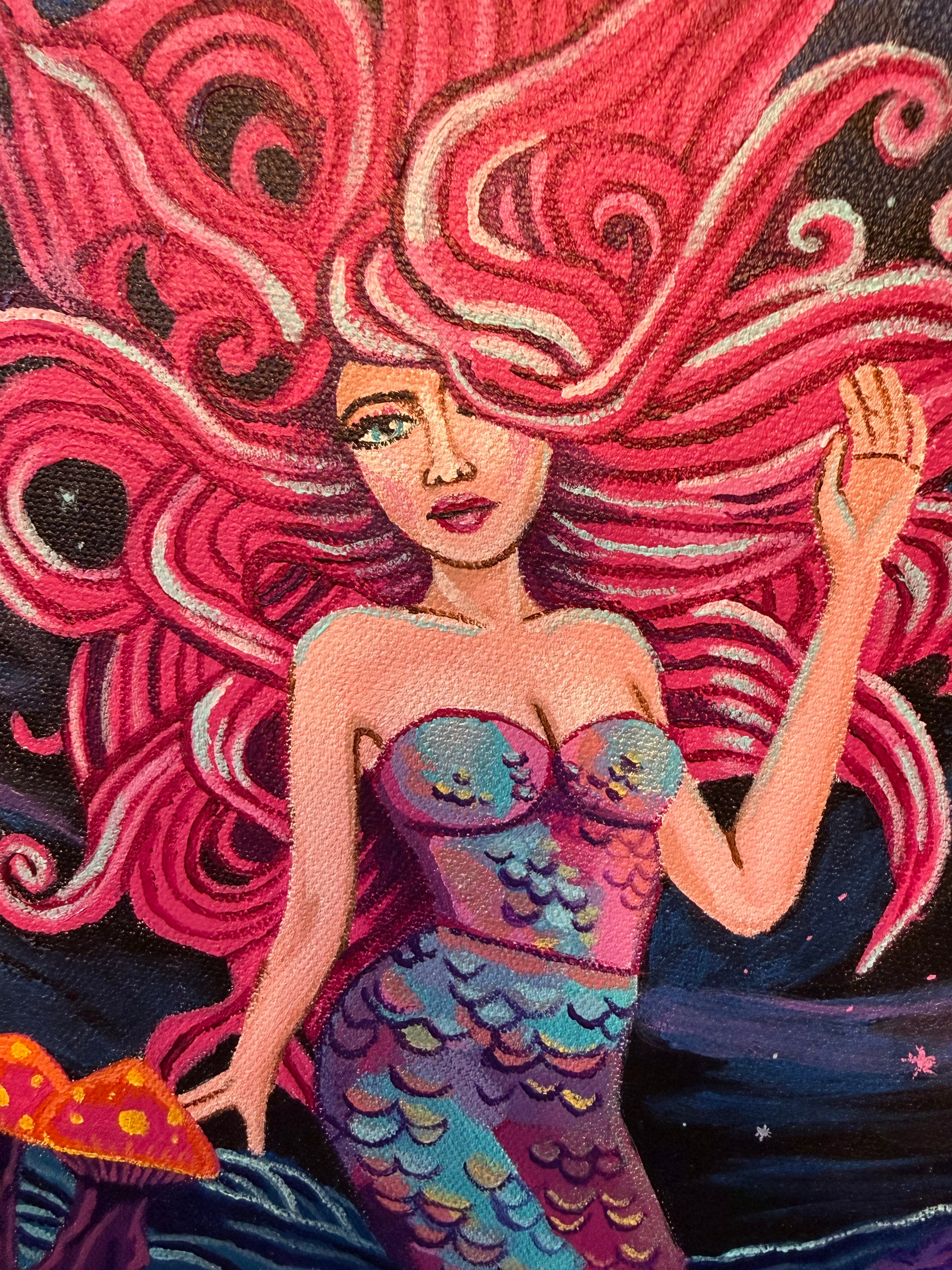 Starlit Siren | Original 12x16" Acrylic Painting