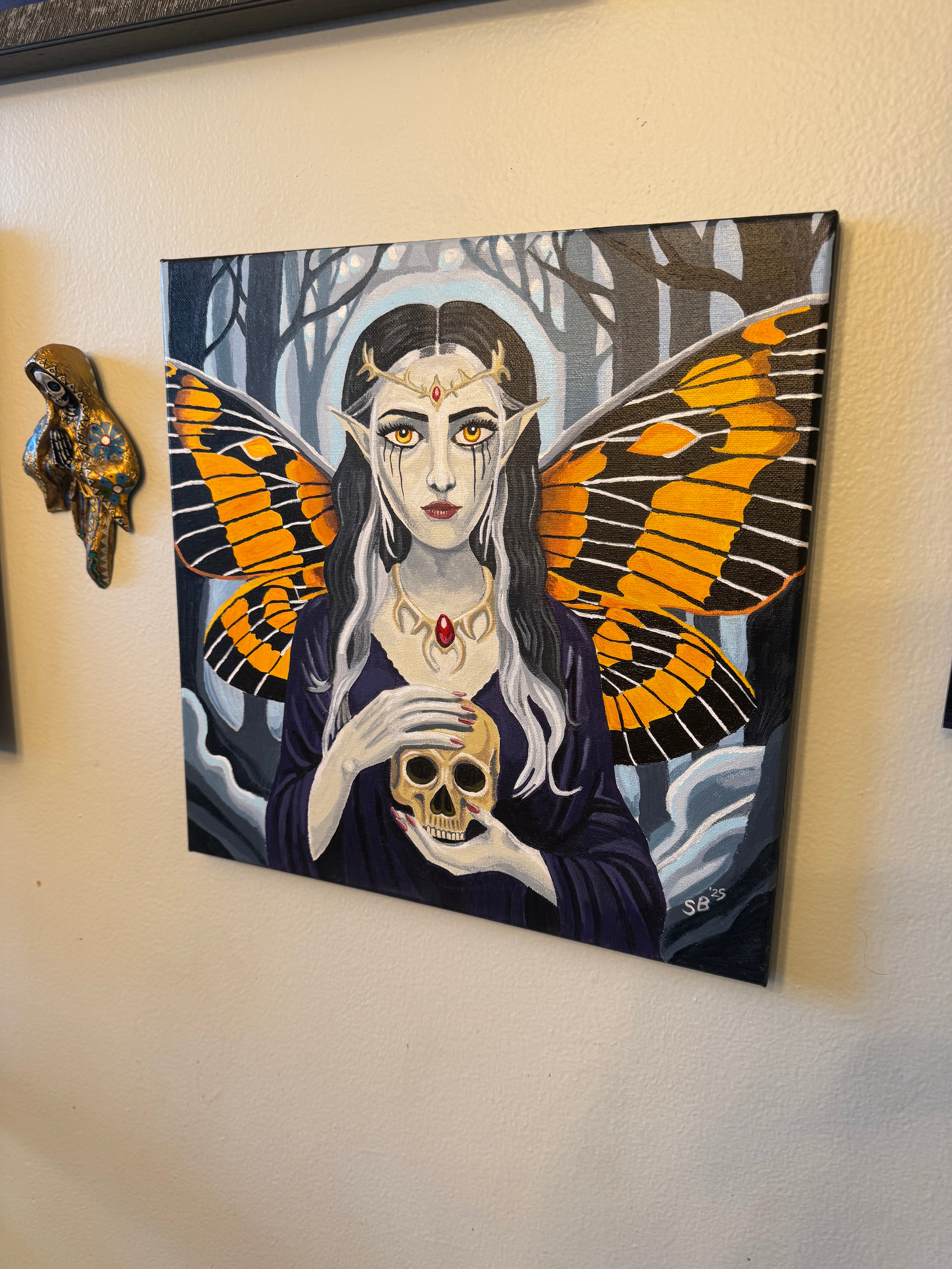 Death Moth Queen of Tamriel | Original 14x14" Acrylic Painting