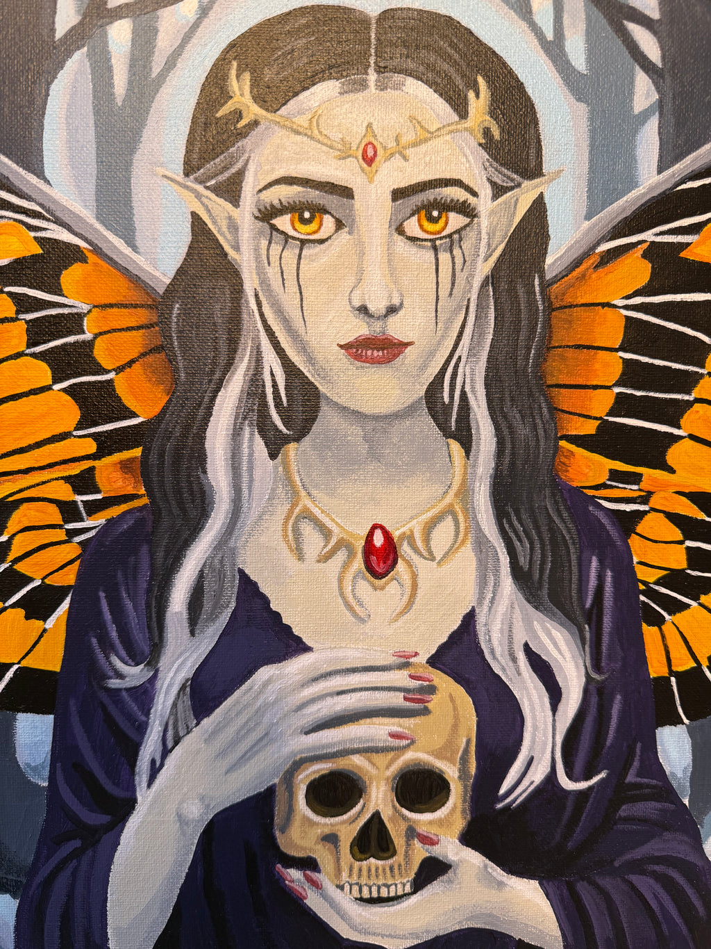 Death Moth Queen of Tamriel | Original 14x14" Acrylic Painting