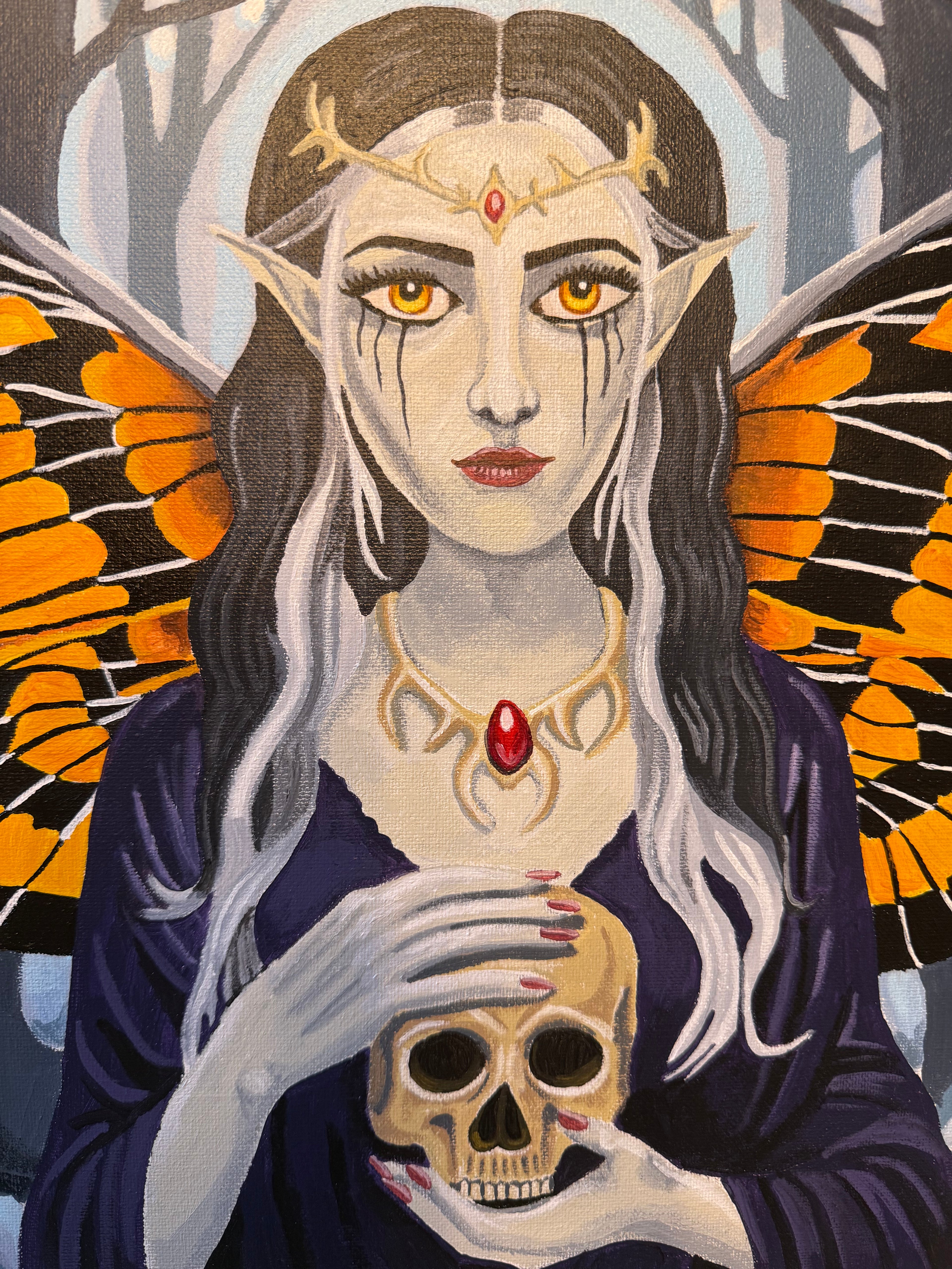 Death Moth Queen of Tamriel | Original 14x14" Acrylic Painting