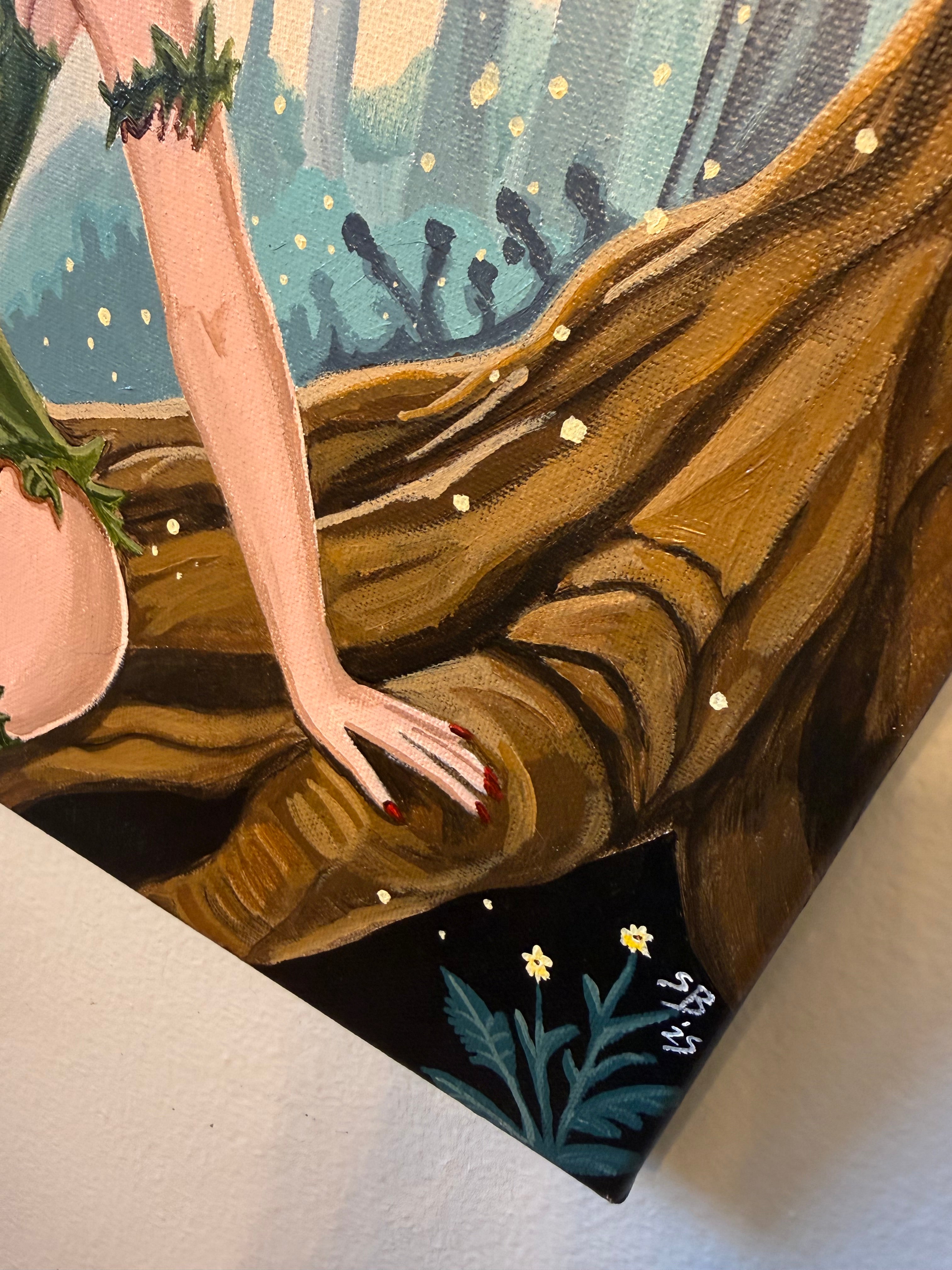 Amanita: Mushroom Maiden | Original 14x14" Acrylic Painting