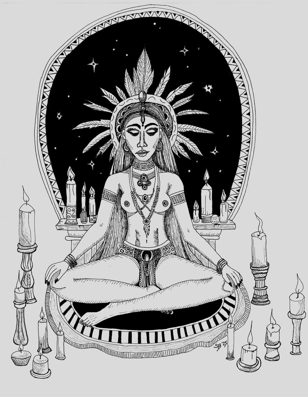 Starborne Stillness | Original 9x12" Pen & Ink Drawing