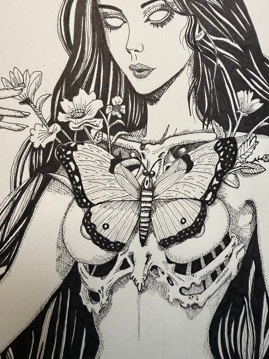 Lady Death | Original  9x 12" Pen & Ink drawing