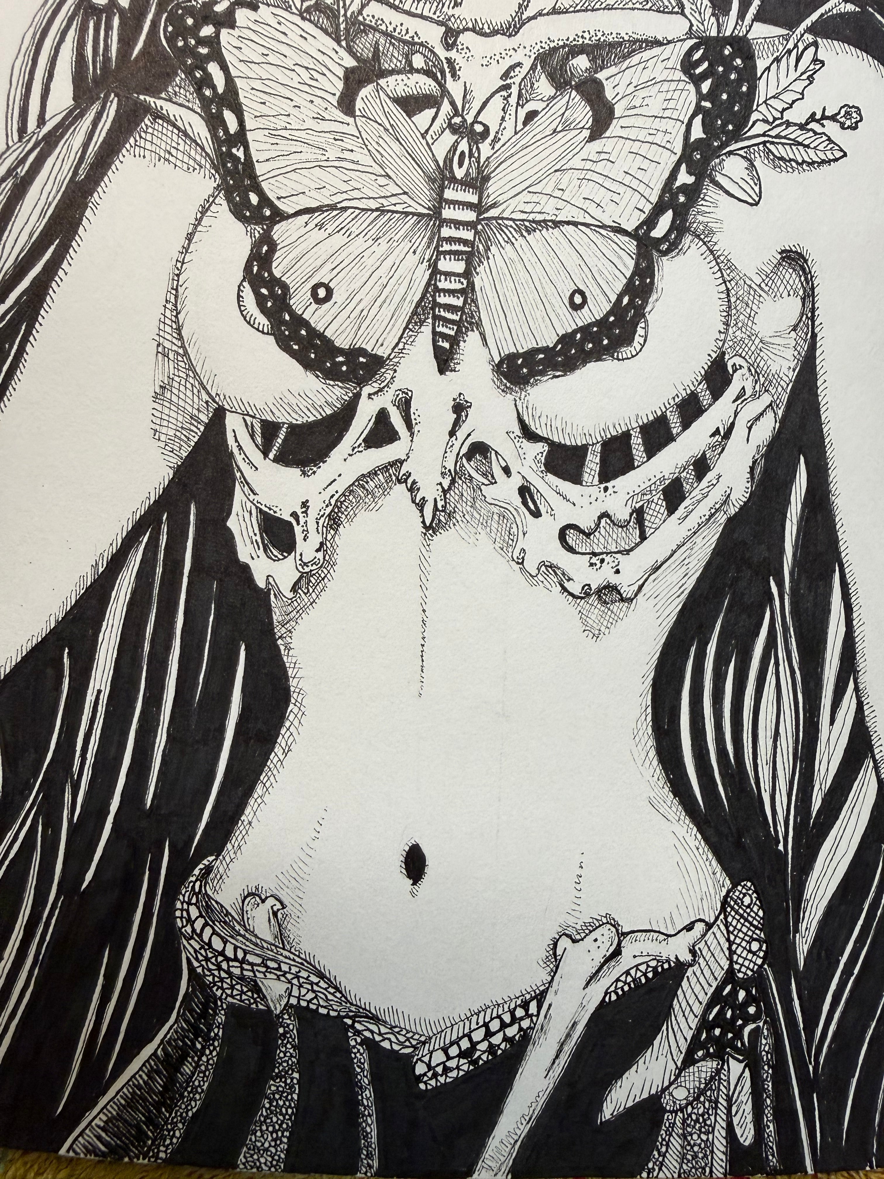 Lady Death | Original  9x 12" Pen & Ink drawing