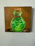 Elixir of Renewal/Green Potion | Original 4x4" Acrylic Painting