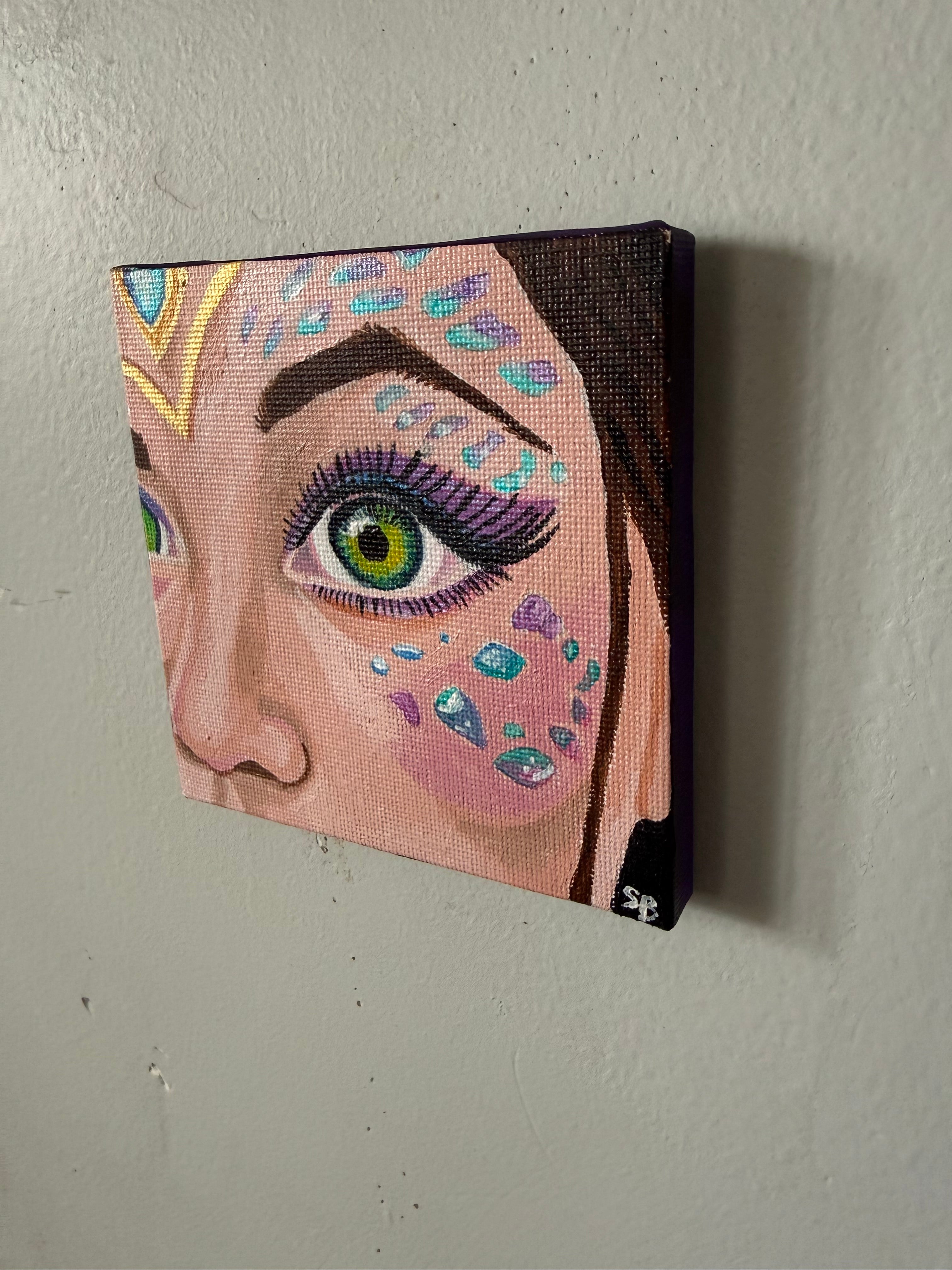 Starlit Oracle | Original 4x4" Acrylic Painting