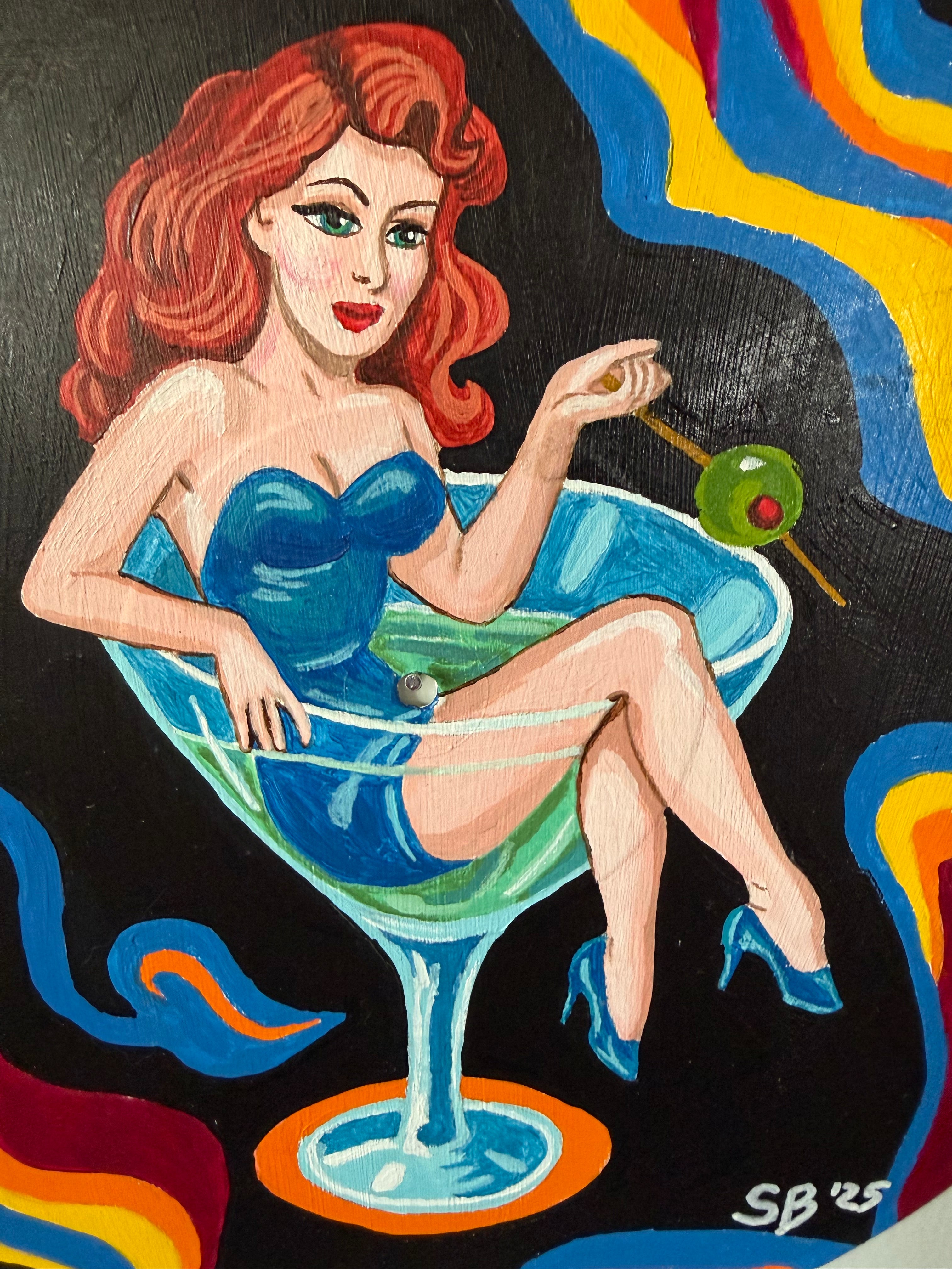 Dirty Martini Muse | Original 12" Vinyl Painting
