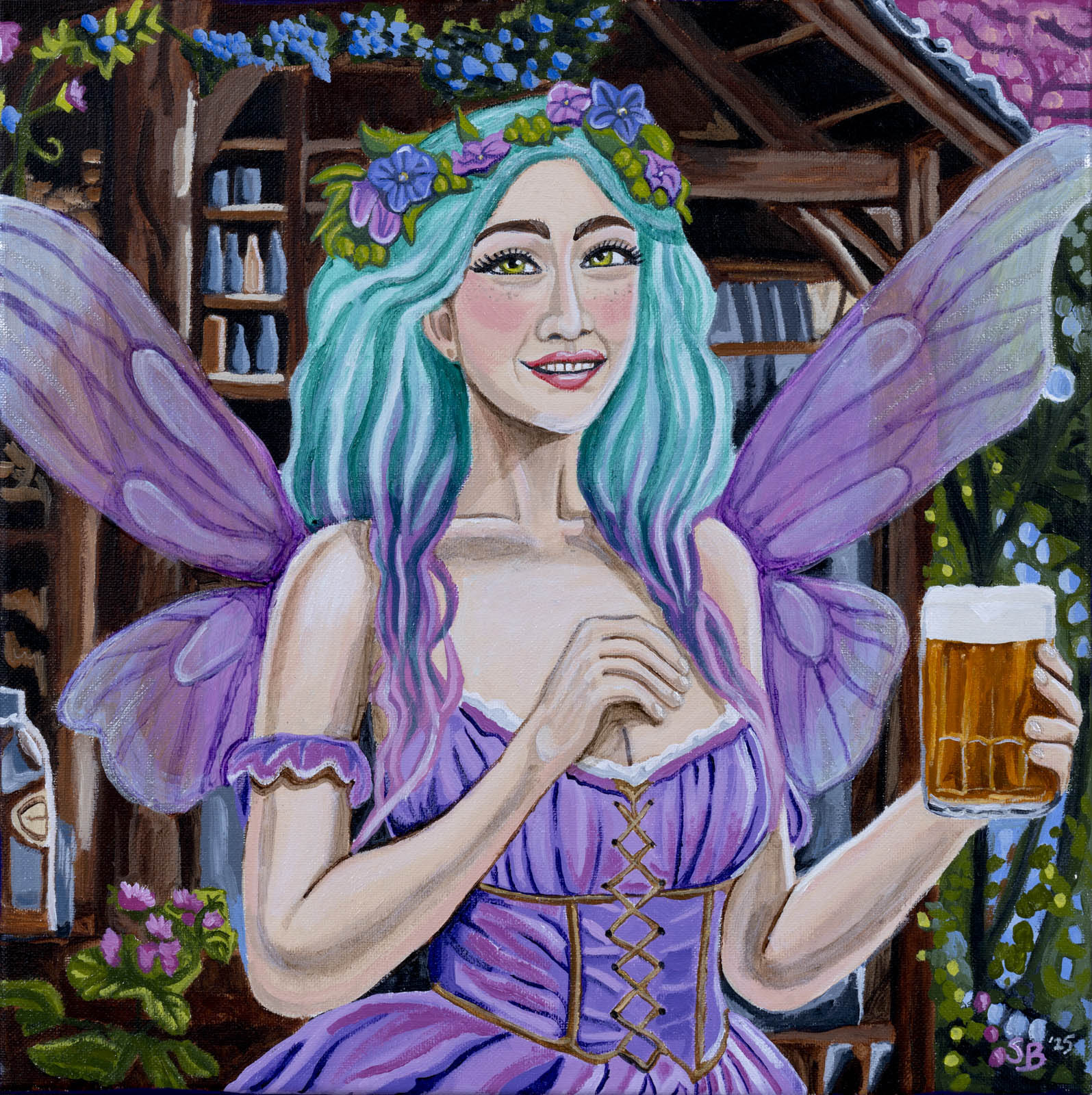 Fairy Thirst Trap | Original 14" x 14" Acrylic Painting