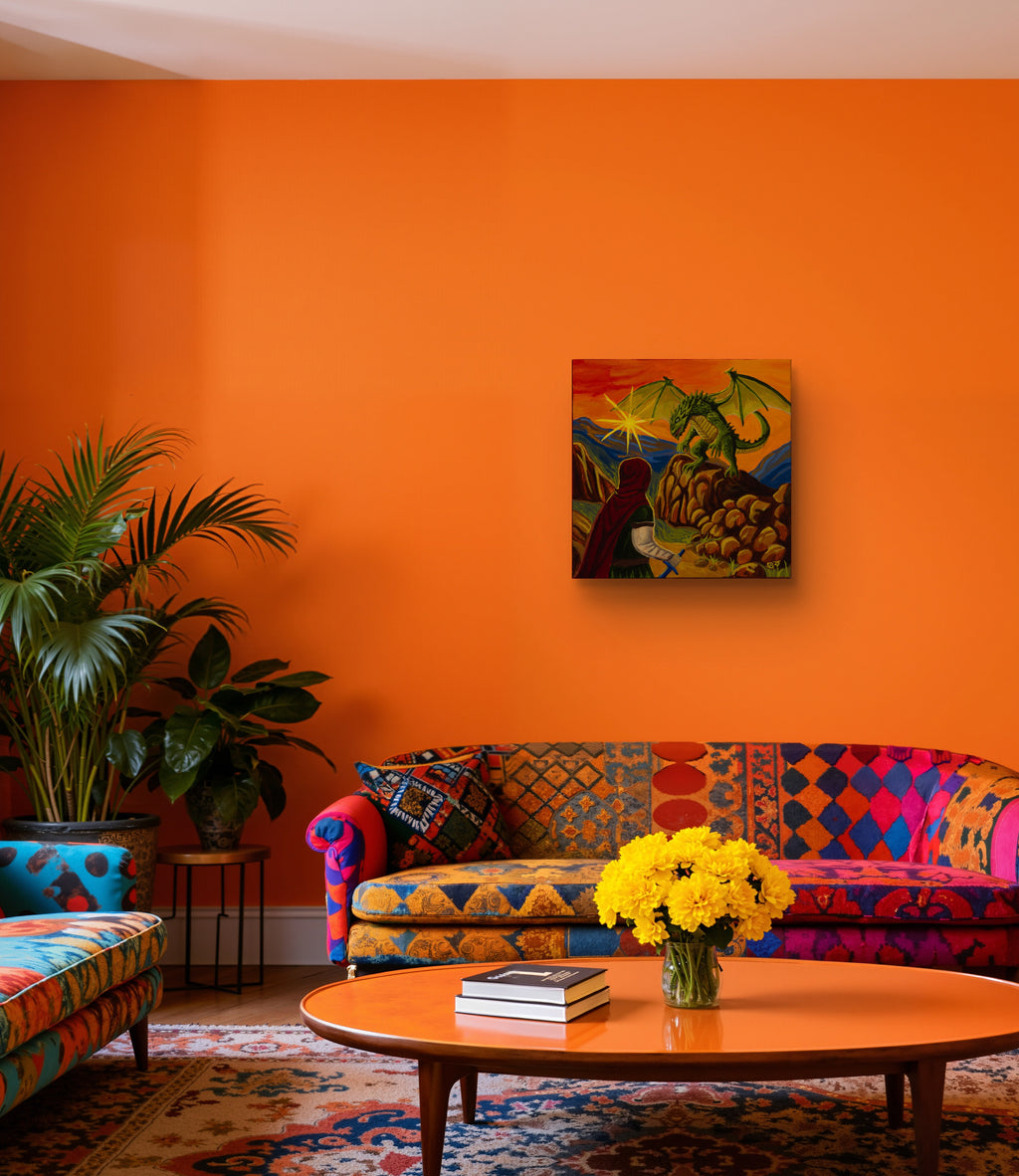 Sun Above, Blade Below | Original 14x14" Acrylic Painting