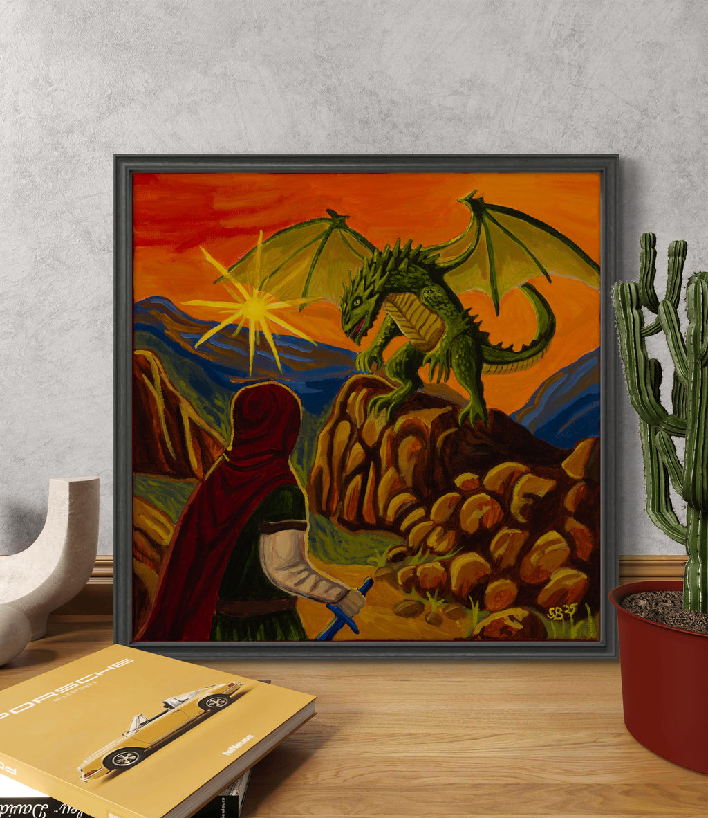 Sun Above, Blade Below | Original 14x14" Acrylic Painting