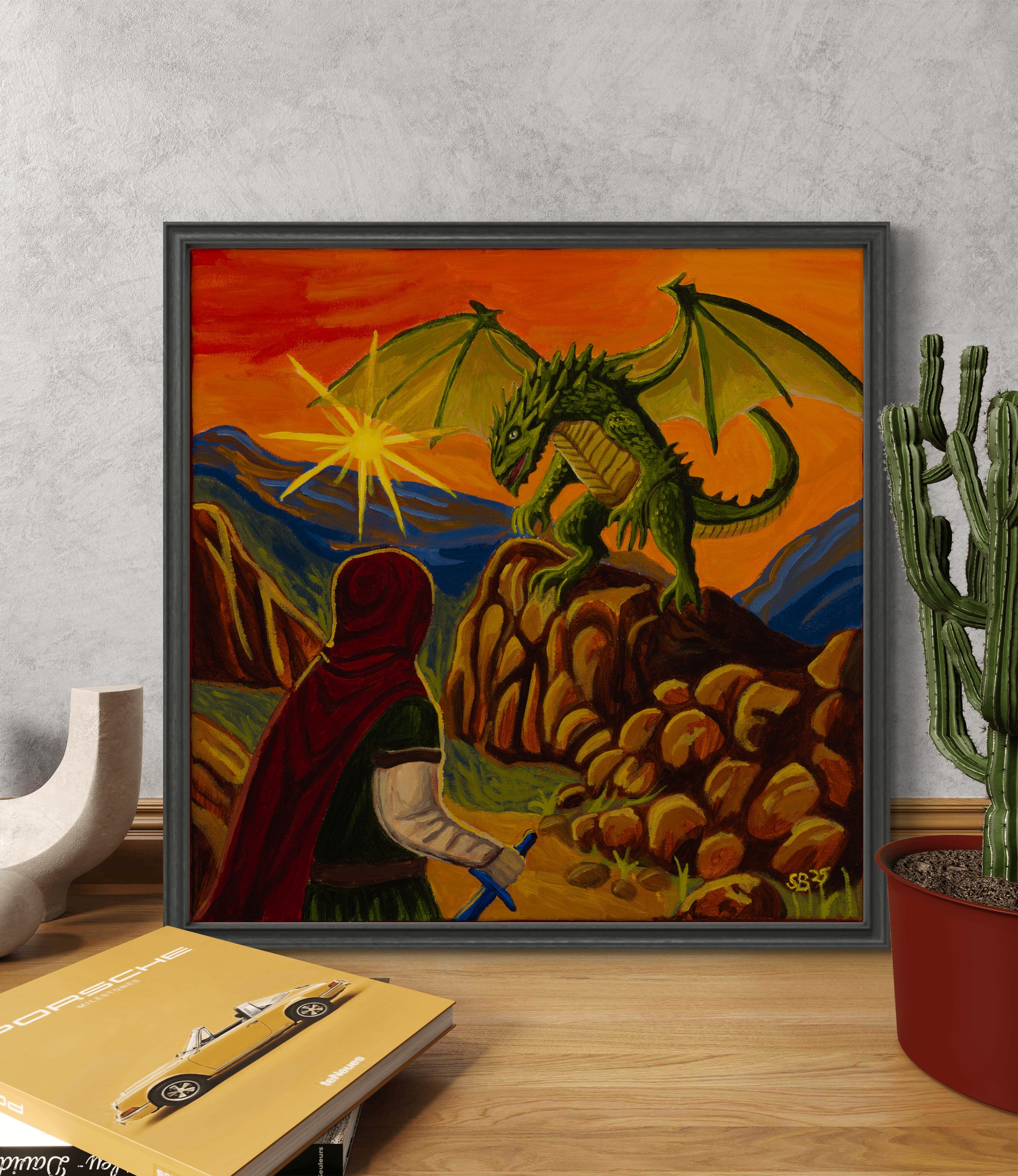 Sun Above, Blade Below | Original 14x14" Acrylic Painting