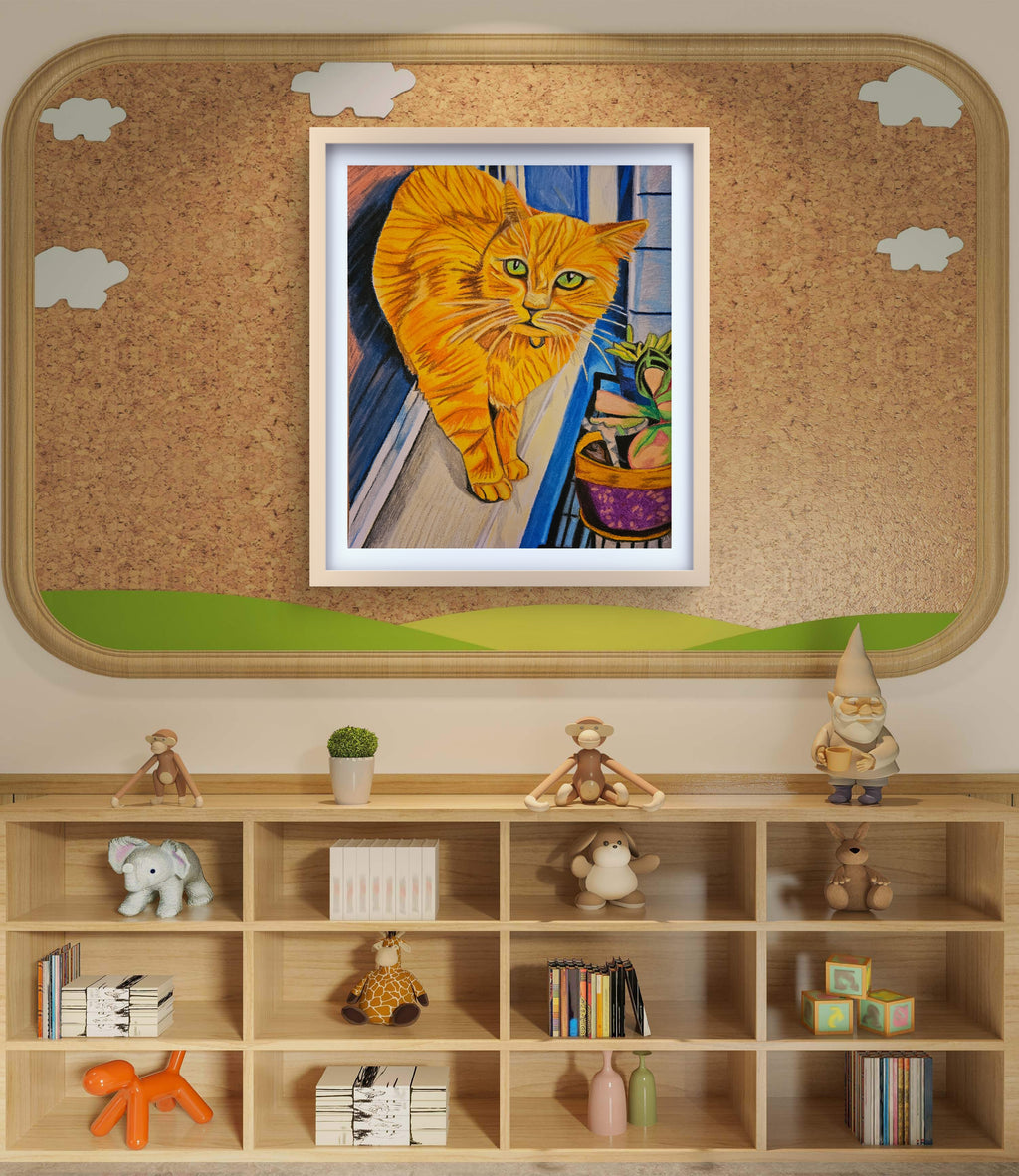 Flash, My Quiet Flame | Original 11x14" Oil Pastel Painting