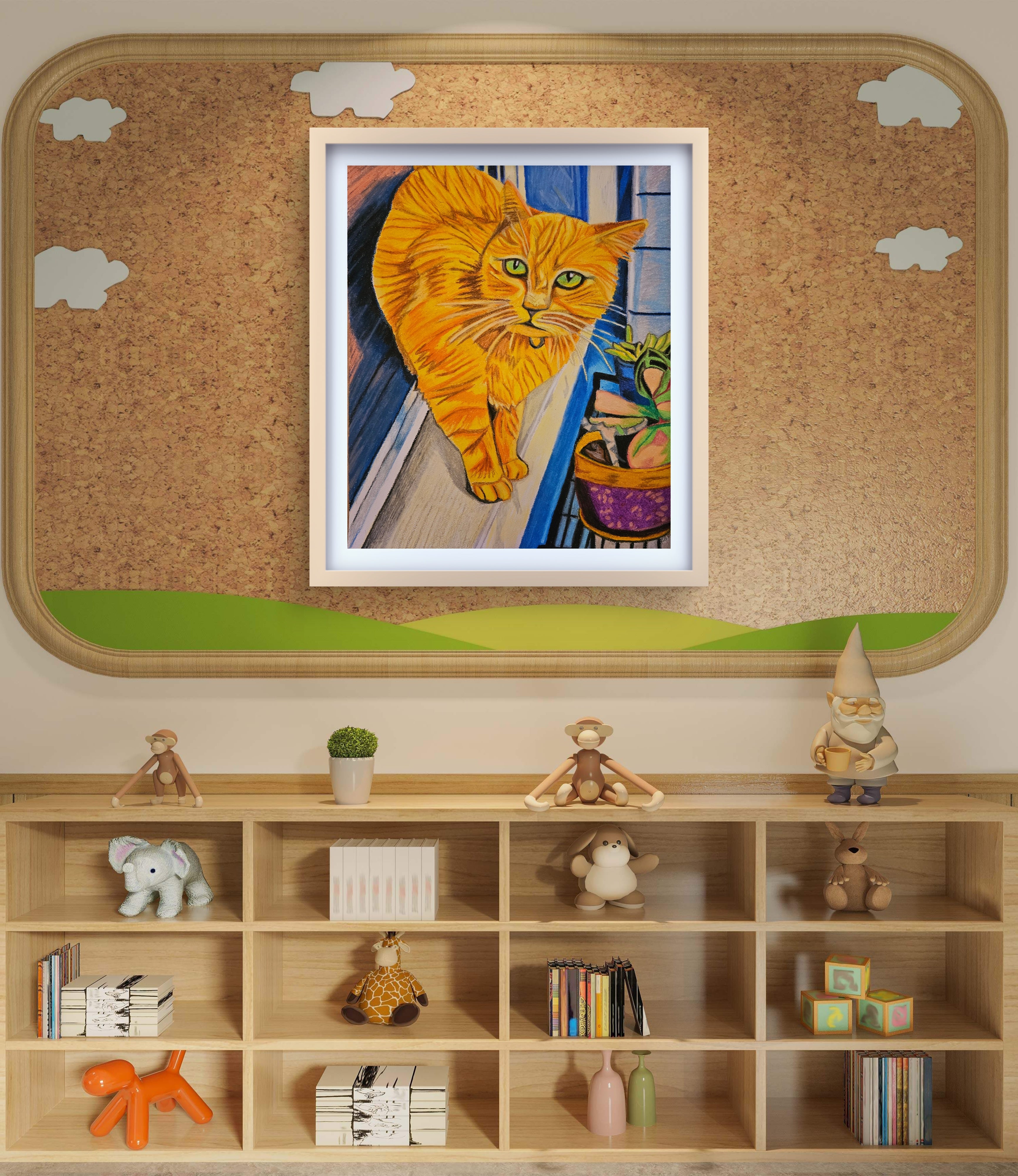 Flash, My Quiet Flame | Original 11x14" Oil Pastel Painting