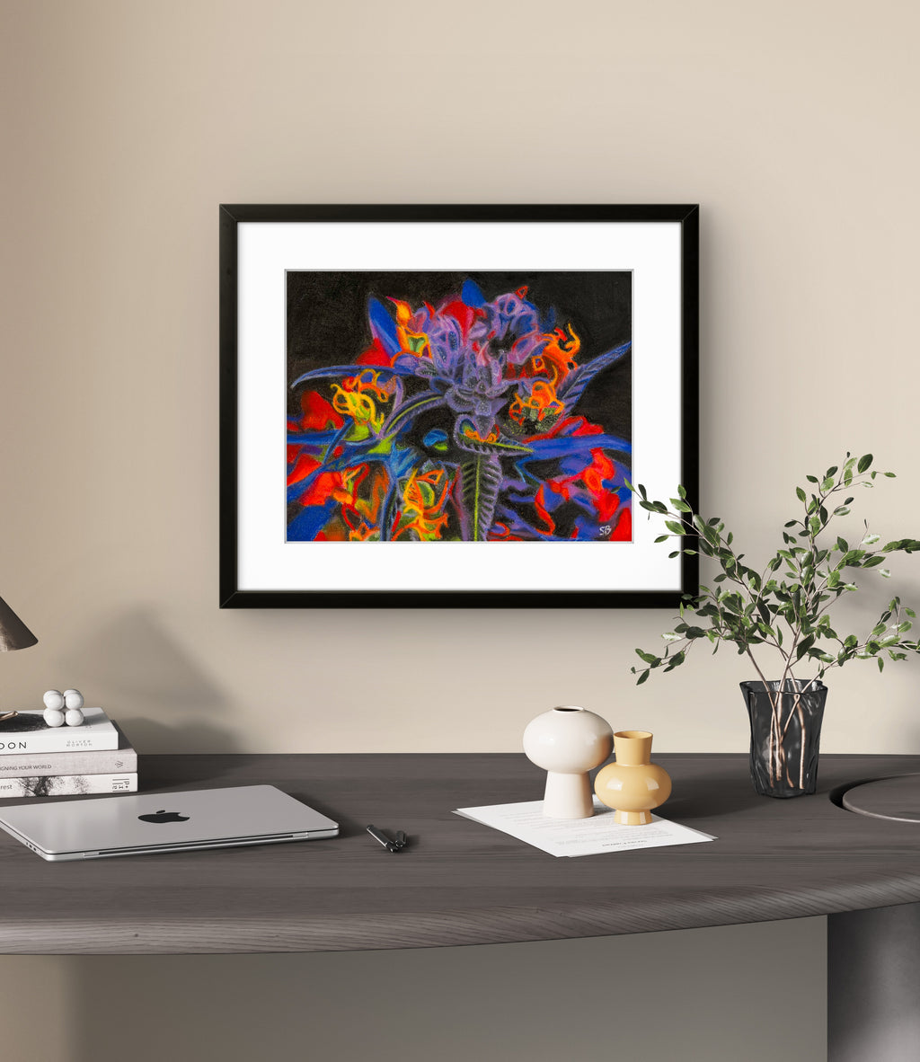 Electric Cannabis | Original 11x14" Soft Pastel Painting