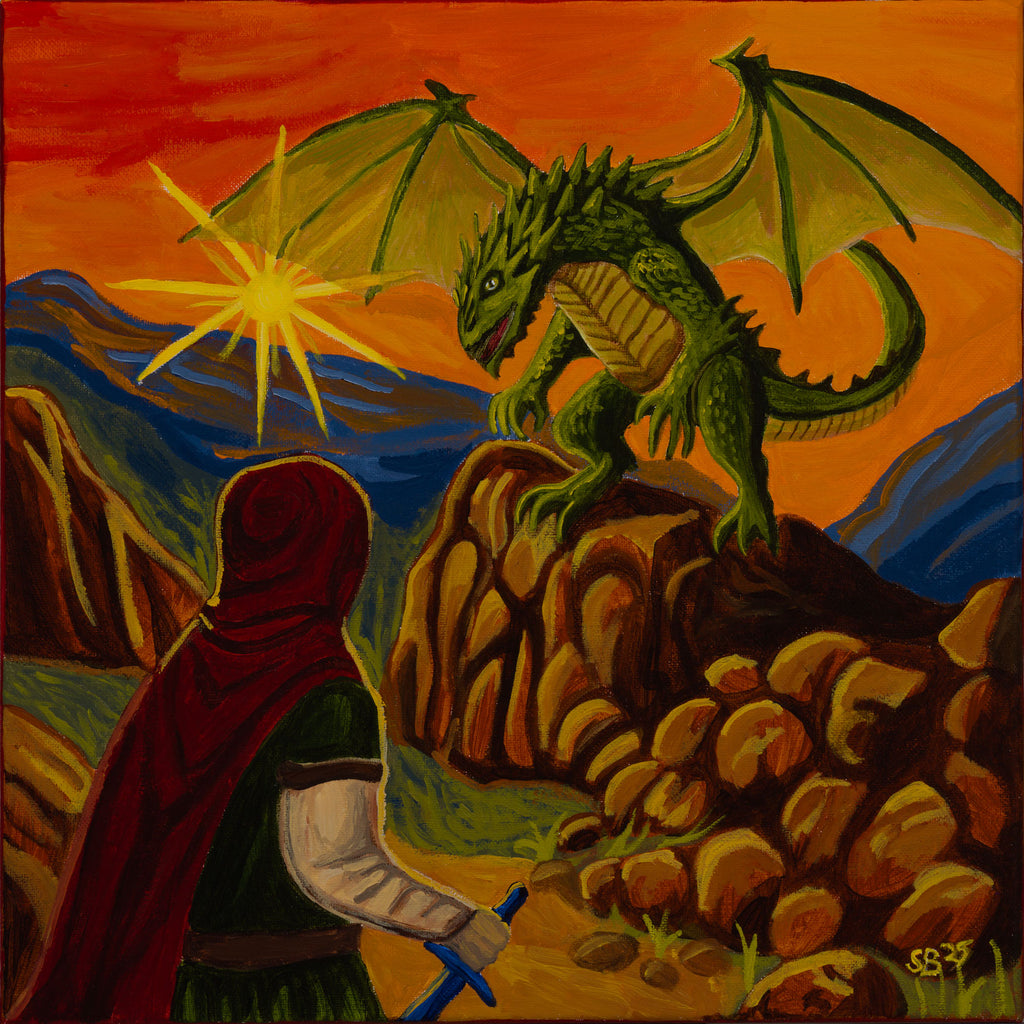 Sun Above, Blade Below | Original 14x14" Acrylic Painting