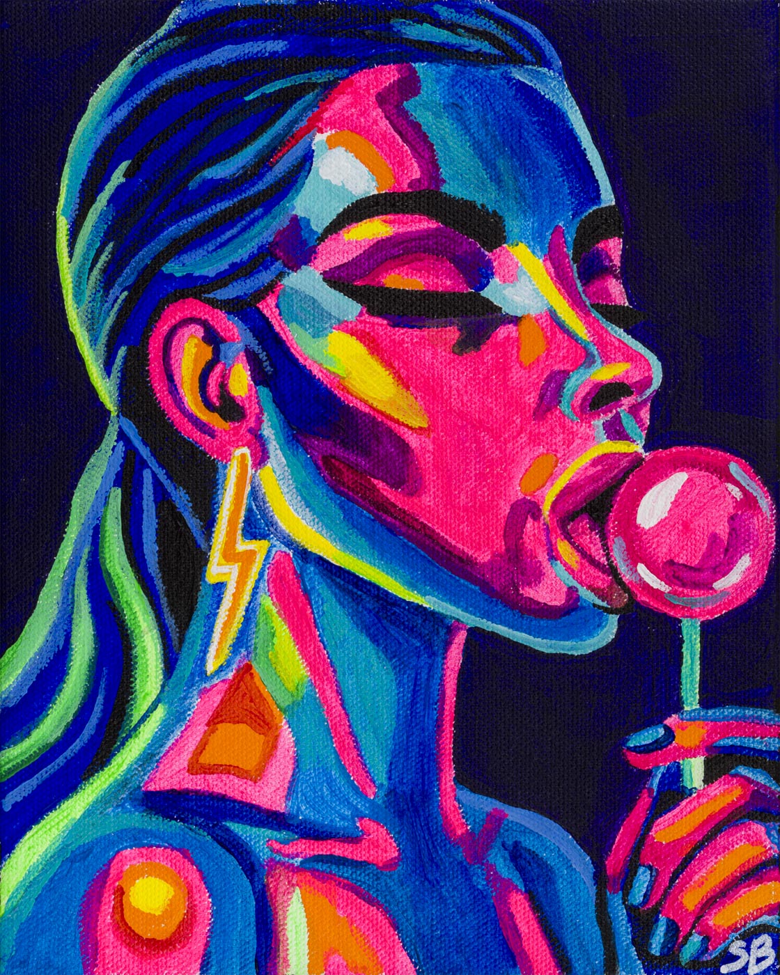 High Voltage Honey | Original 8x10" Acrylic Painting