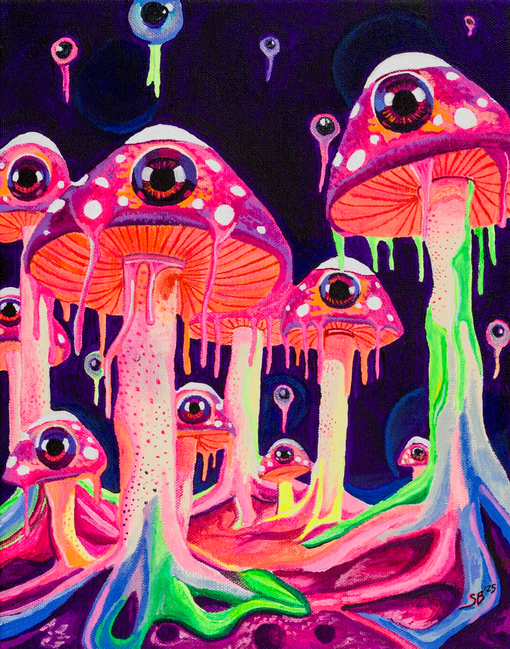 Lisa Frank's Lost Dimension | Original  11x 14" UV Reactive Acrylic Painting