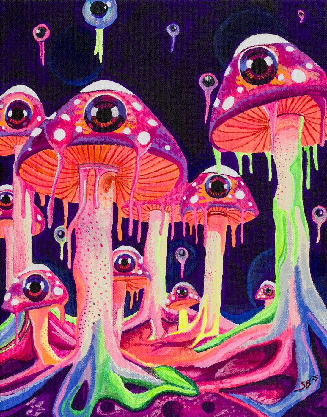 Lisa Frank's Lost Dimension | Original  11x 14" UV Reactive Acrylic Painting