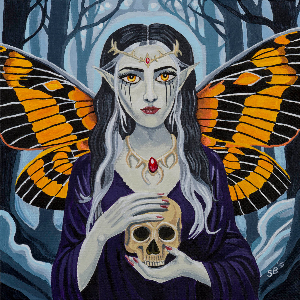 Death Moth Queen of Tamriel | Original 14x14" Acrylic Painting