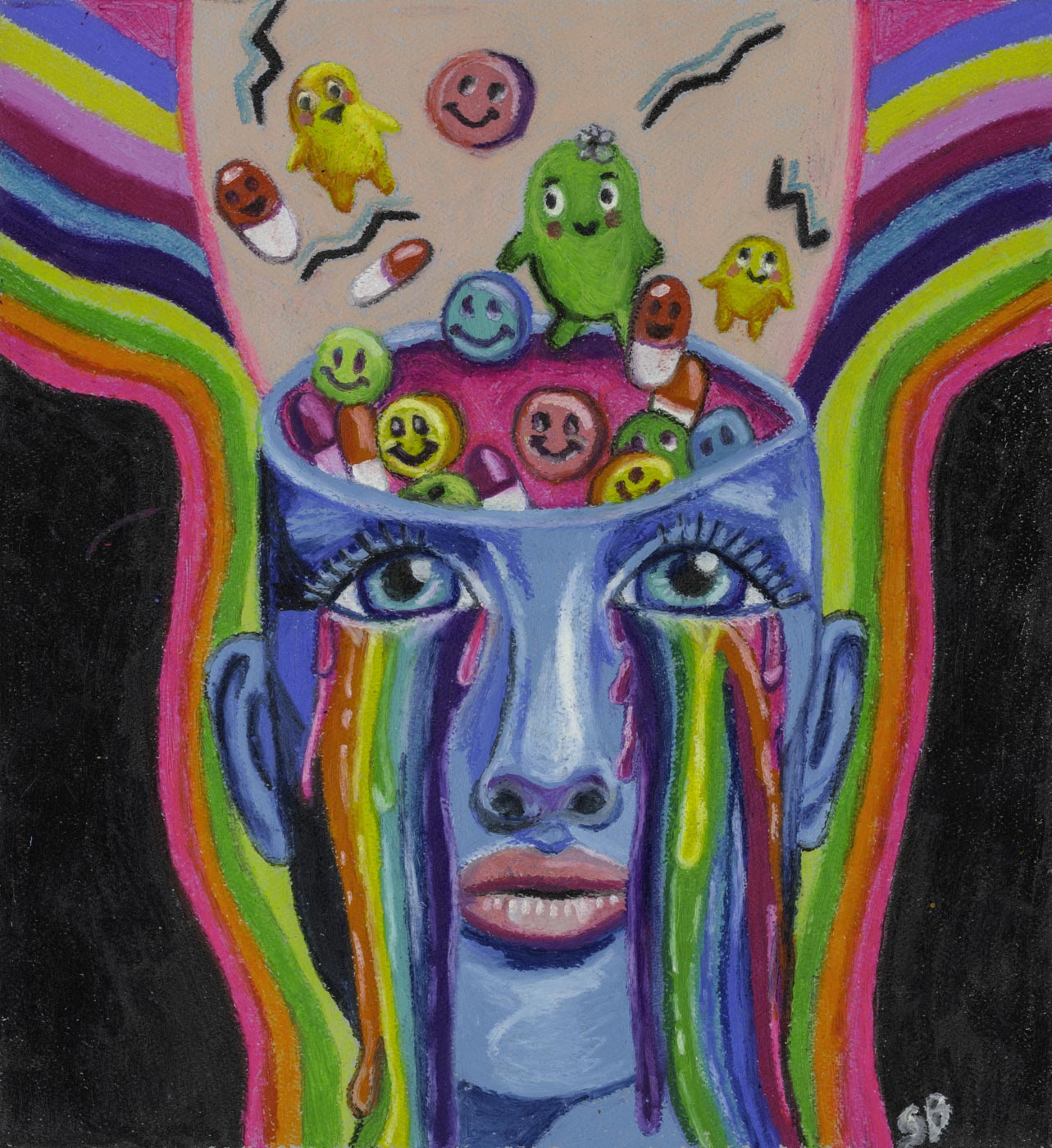 In My Head/Take Your Happy Pills- Giclée Fine Art Print