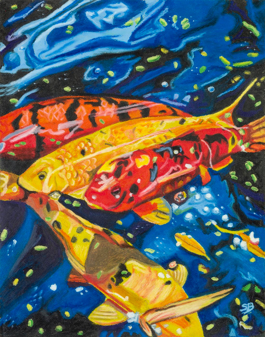 Current of Calm | Original 11x14" Oil Pastel Painting