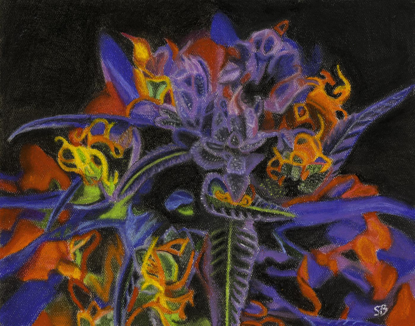 Electric Cannabis | Original 11x14" Soft Pastel Painting